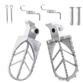 QAZAKY Stainless Steel Foot Pegs Rest Footpegs Compatible with Yamaha PW50 PW80 BW80 DT50 RT100 RT180 T225S TT225T TTR110 TTR90 TW200 WR200 WR250 WR500 XT250 XT350 XT600 YZ125 YZ250 YZ490 YZ80